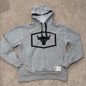 Under Armour Gray Hoodie with Black Bull Logo